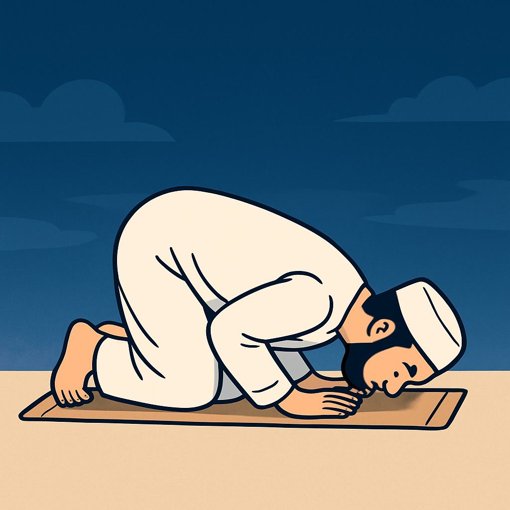 Moschea all'alba per la preghiera del Fajr